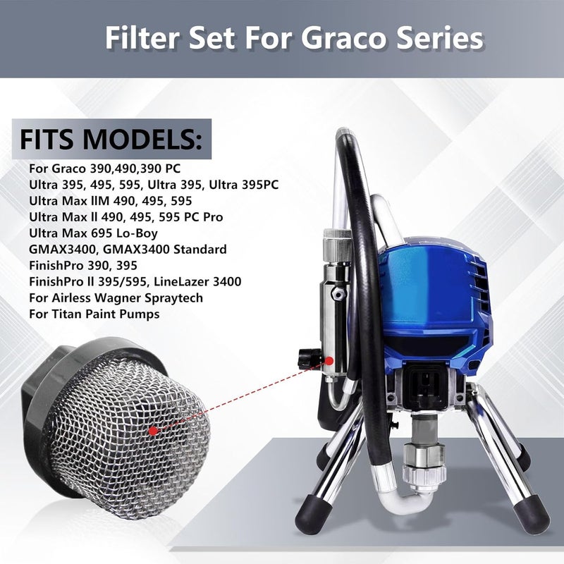 KUEDPEZ 246385 7/8" Hose Inlet Strainer Screen, Inlet Suction Strainer Mesh Filter for Graco 495, Ultra 395 390, for Wagner, for Spraytech, for Titan Airless Paint Sprayer Pumps (6 Packs) - Image 3